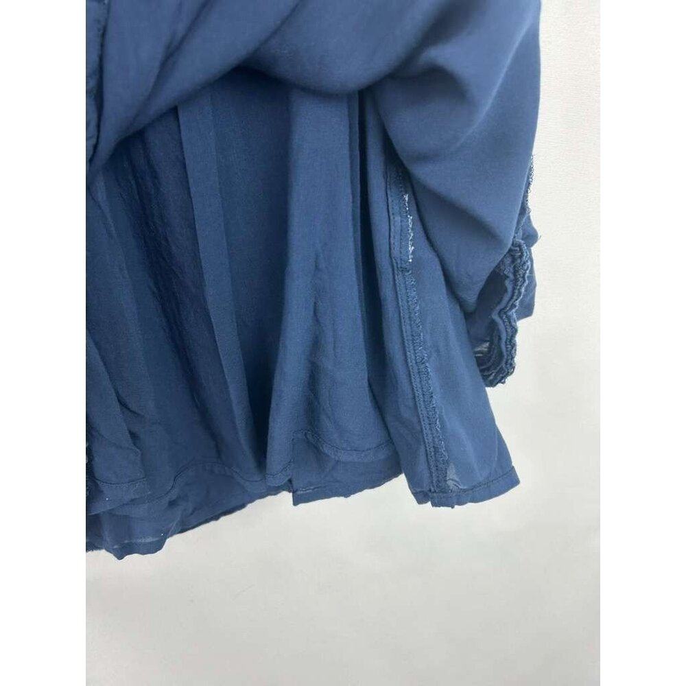 Aritzia Wilfred Women's Small Dress Navy Blue Off the Shoulder Ruffle Retail - Picture 5 of 10